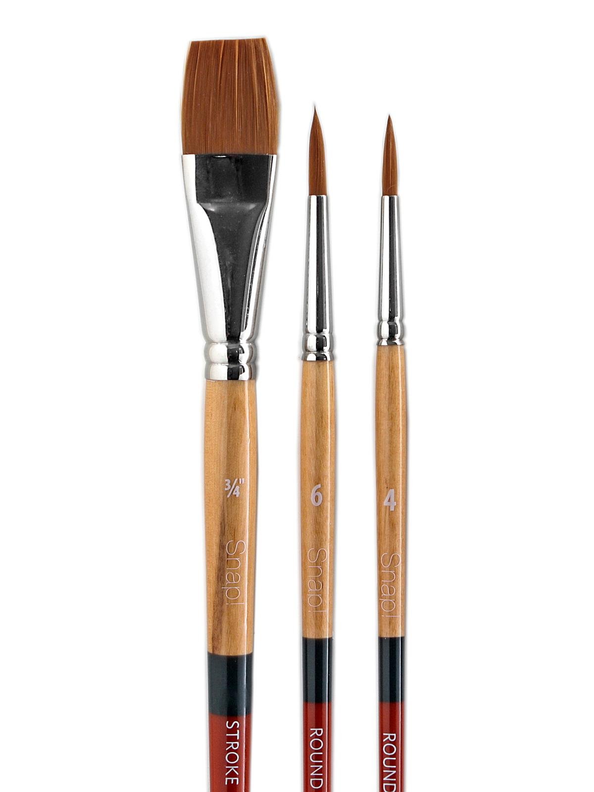 Princeton SNAP! Series 9800 and 9850 White Soft Synthetic Brushes and Set
