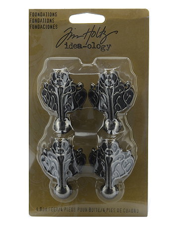 Tim Holtz - Idea-ology Findings - Foundations Metal Box Feet, Pack of 4