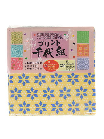 Aitoh - Origami Paper - 3 in. x 3 in., Print Chiyogami, 300 Sheets