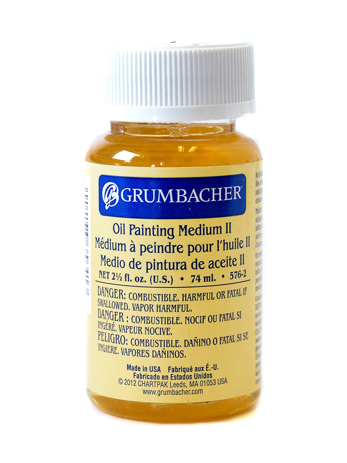 Grumbacher Sun-Thickened Linseed Oil Medium for Oil Paintings, 2-1/2 Oz.  Jar, #5832
