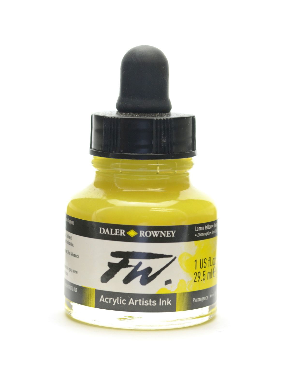 Daler-Rowney FW Acrylic Water-Resistant Artist Ink 1oz Lemon Yellow