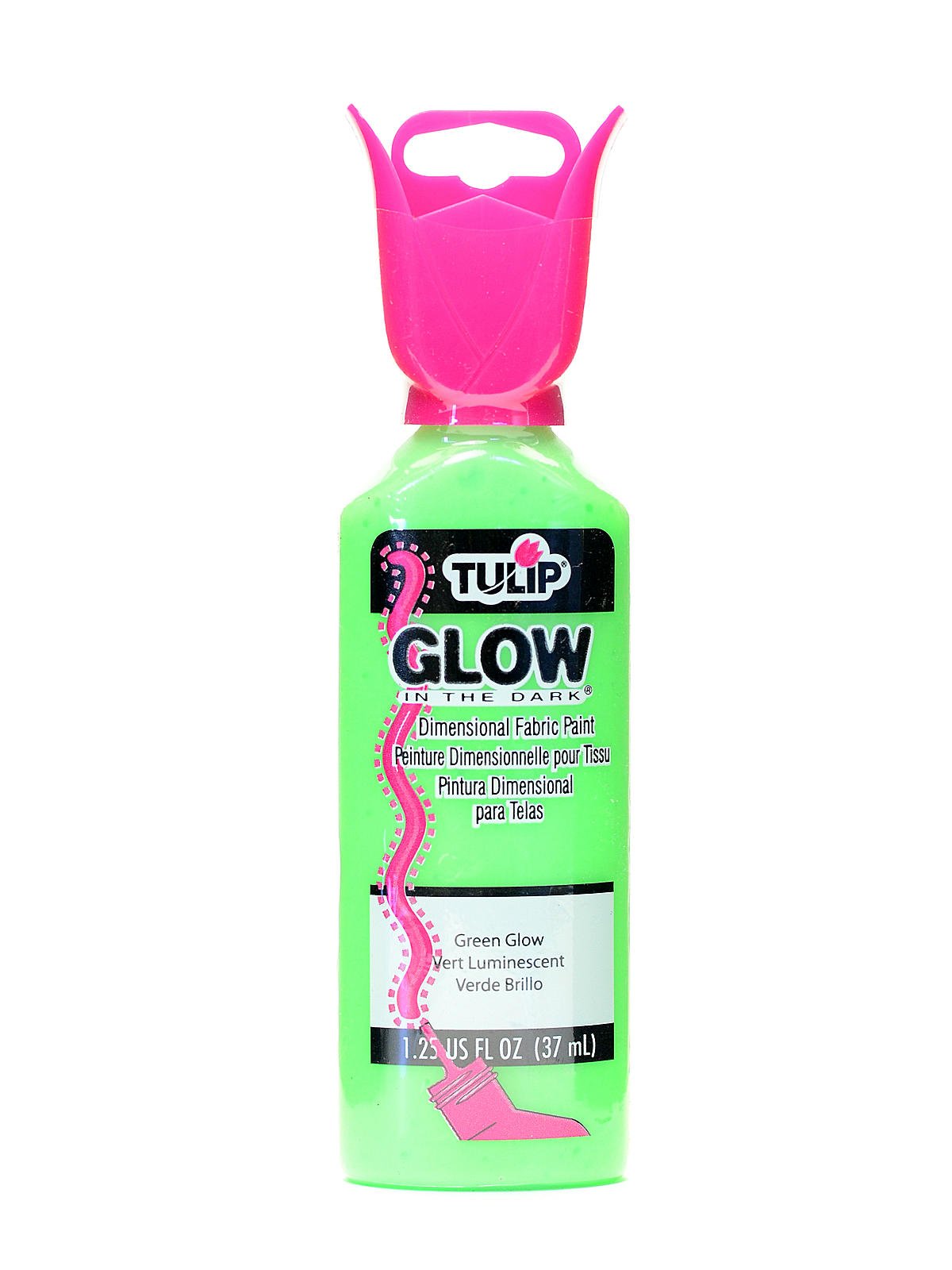 Tulip Glow-in-the-Dark Nontoxic Fabric Paint - 6 count, 1.25 fl oz tubes