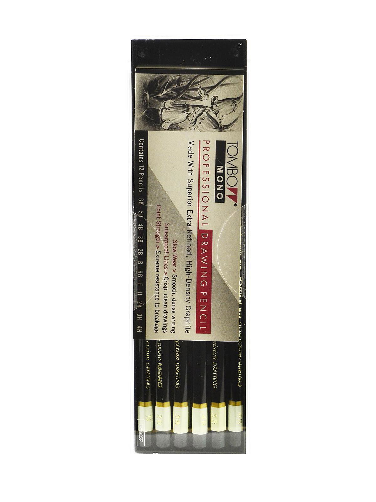 Tombow 51505 MONO Drawing Pencil, 4B, Graphite 12-Pack
