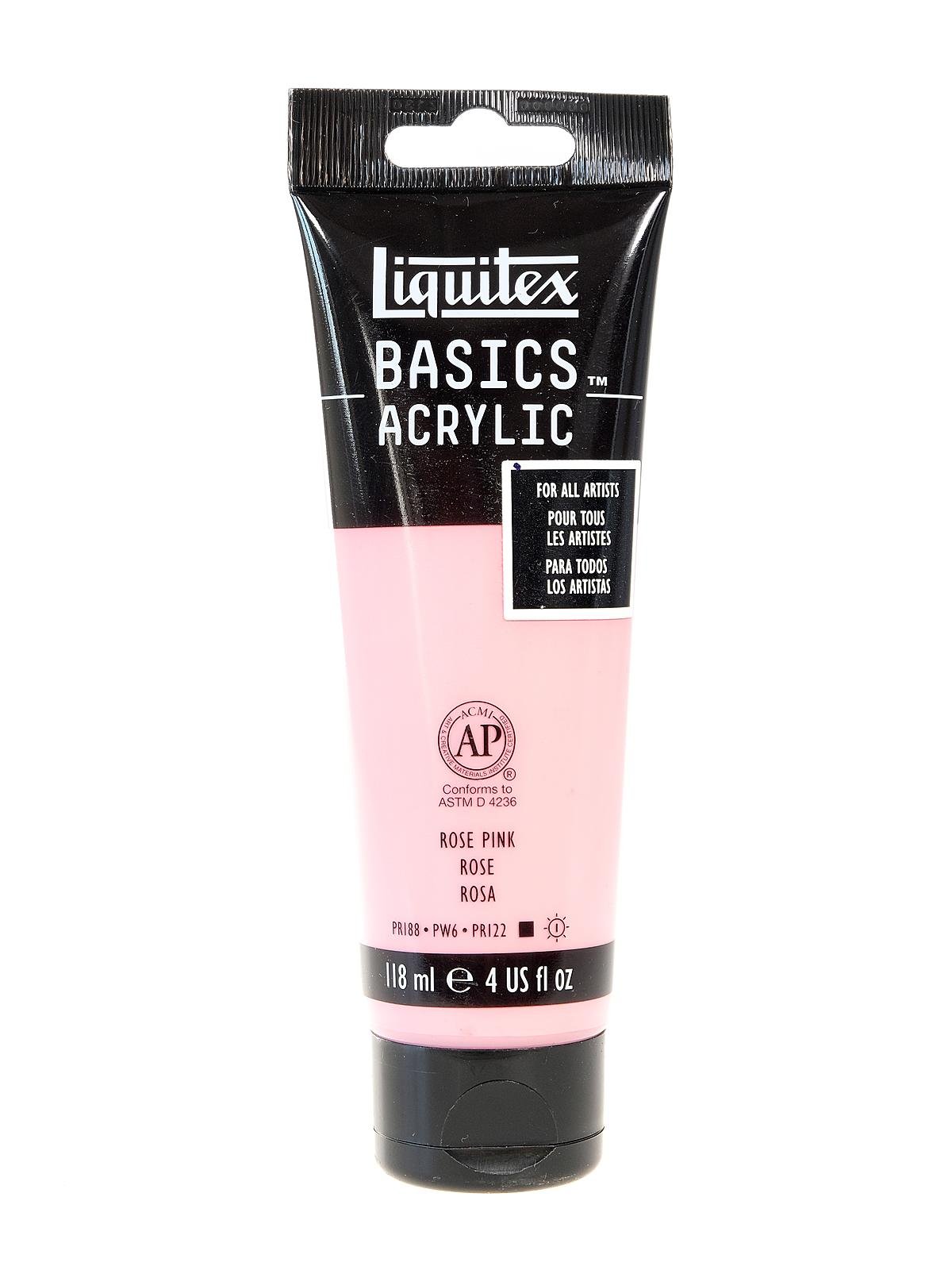 Liquitex Basics Acrylic Paint - Fluorescent Pink, 4oz Tube
