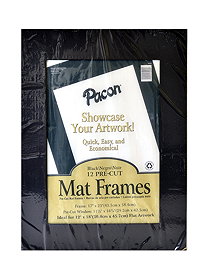 Pacon Pre-Cut Mat Frames P0072570, Black, 12 x 18, 12 Frames (Pack of 12)
