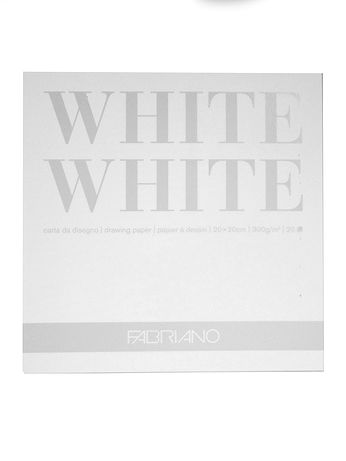 Fabriano - WHITE WHITE Pads - 8 in. x 8 in., 300 Gsm, 20 Pages