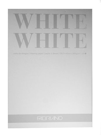 Fabriano - WHITE WHITE Pads - 11.75 in. x 16.5 in., 300 Gsm, 20 Pages