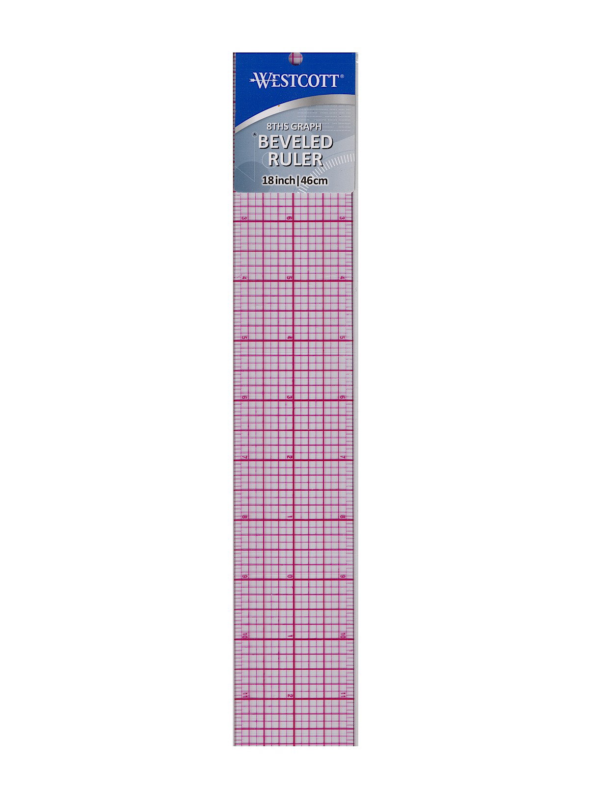 Transparent Plastic Graph Ruler, 45cm or 18in Long - Radiation