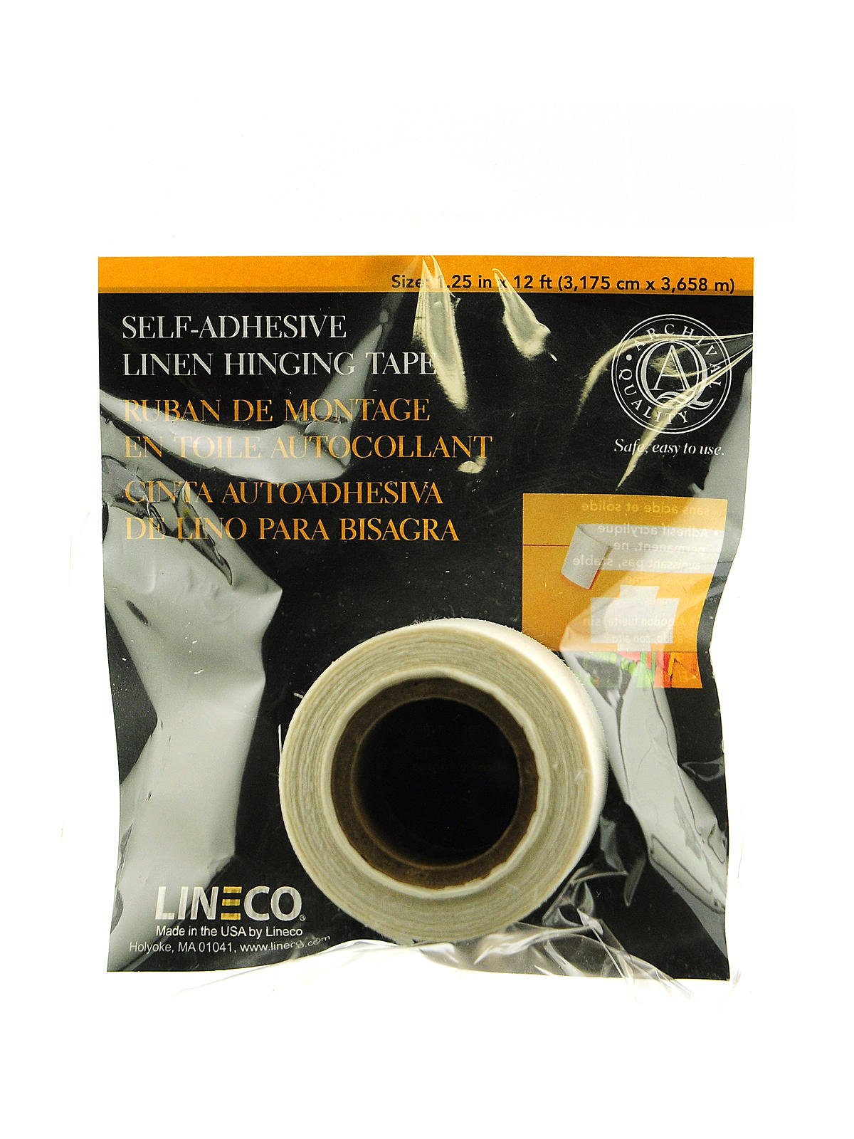 Lineco Self Adhesive Linen Hinging Tape White 1.25X12