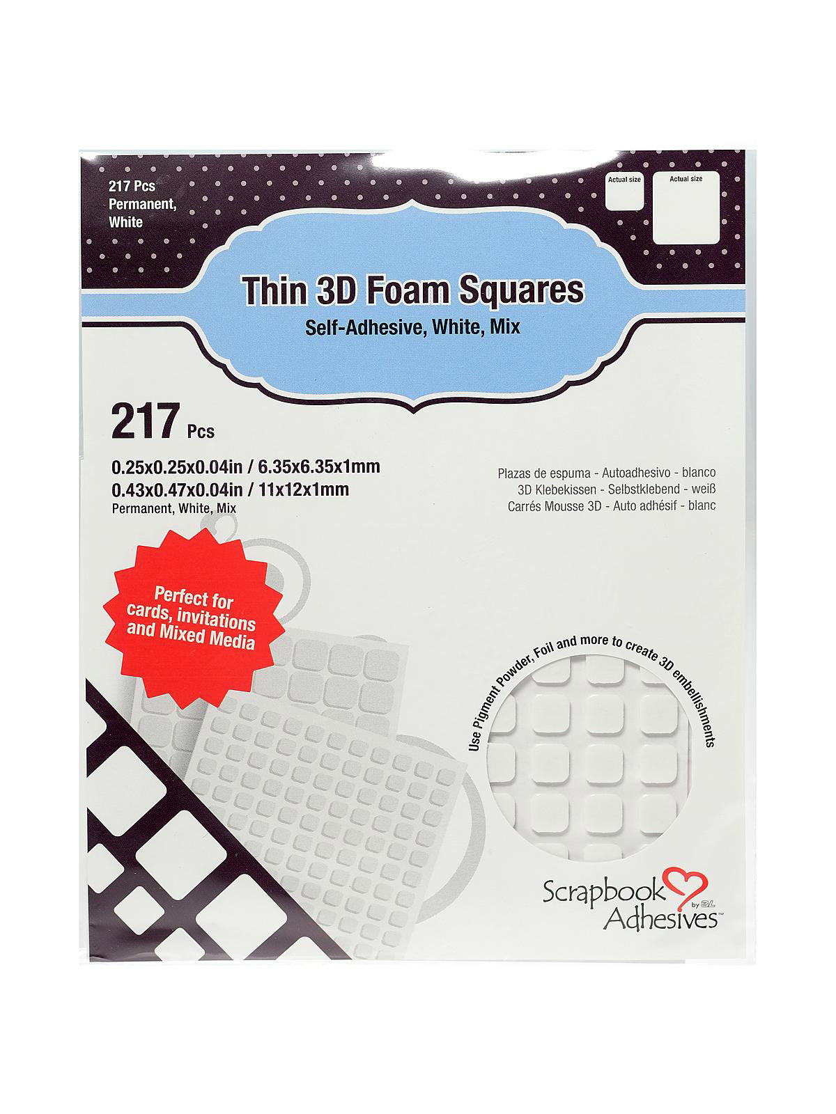 Scrapbook adhesives 3D Foam Squares, Black Small Size, 308 pcs