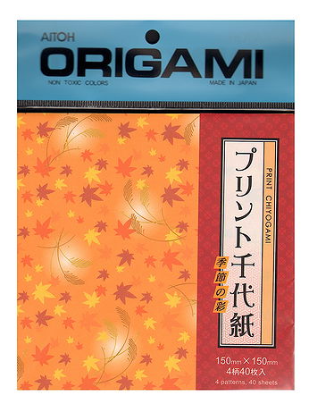 Aitoh - Origami Paper - 5 7/8 in. x 5 7/8 in., Print Chiyogami, 40 Sheets