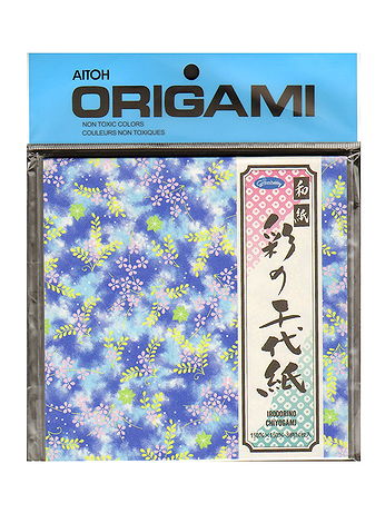 Aitoh - Origami Paper - 5 7/8 in. x 5 7/8 in., Irodorino Chiyogami Washi, 24 Sheets