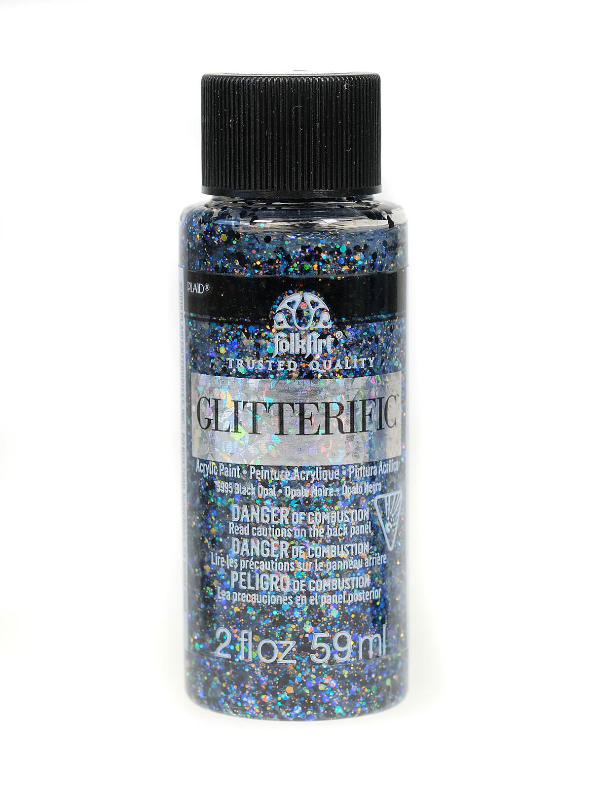 FolkArt Glitterific 2 fl. oz Glitter Paint - Black Opal