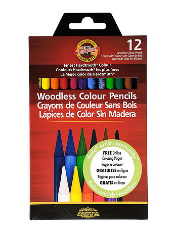 Koh-I-Noor - Progresso Woodless Colour Pencils - Assorted, Set of 12