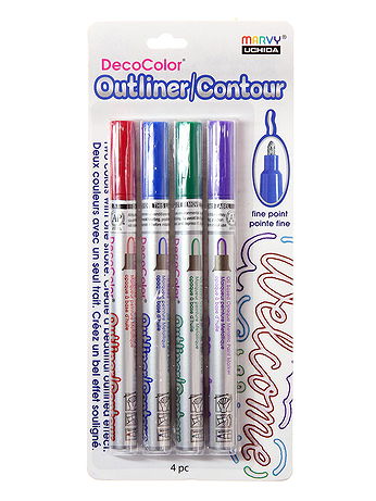 Marvy Uchida - DecoColor Outliner/Contour Paint Marker - Set of 4