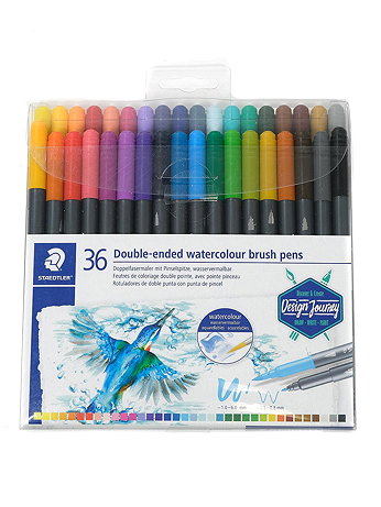 Staedtler - Marsgraphic Duo Double-Ended Watercolor Brush Markers - Set of 36
