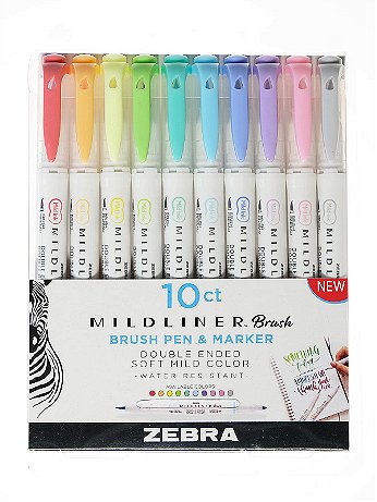 Zebra Pens - Mildliner Brush Pen Sets - Set of 10