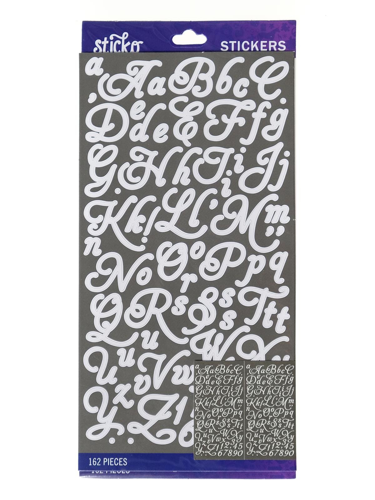 Sticko Alphabet Stickers-White Aphrodite Small – American Crafts