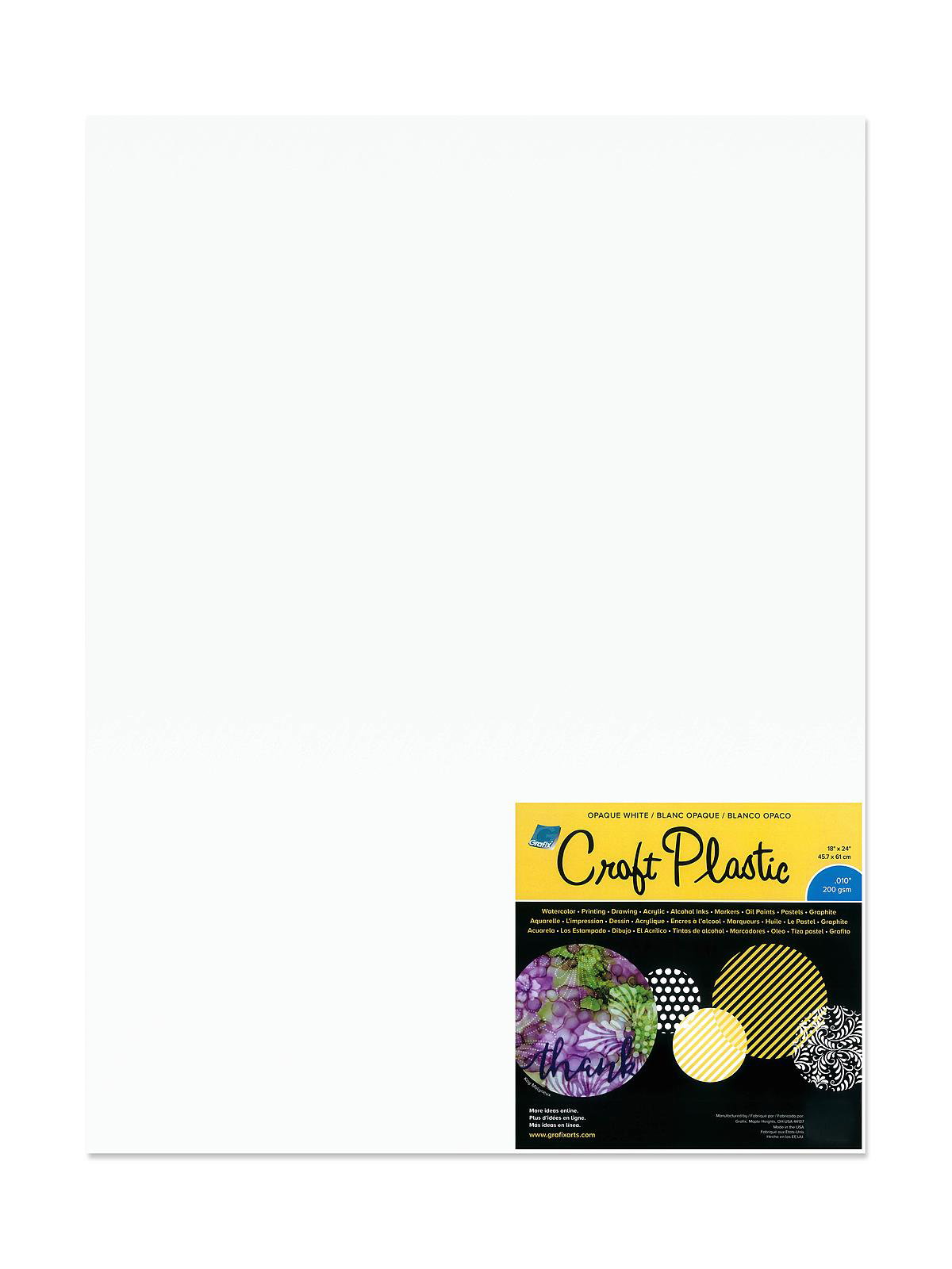 Grafix Opaque White Craft Plastic 9 x 12 - Pack of 10 [K10OWCP912-10]