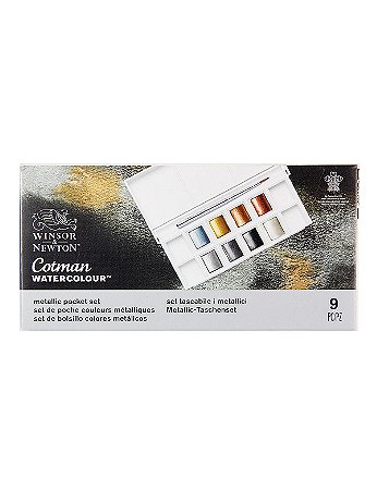 Winsor & Newton - Cotman Water Colour Metallic Pocket Half Pan - Set of 8
