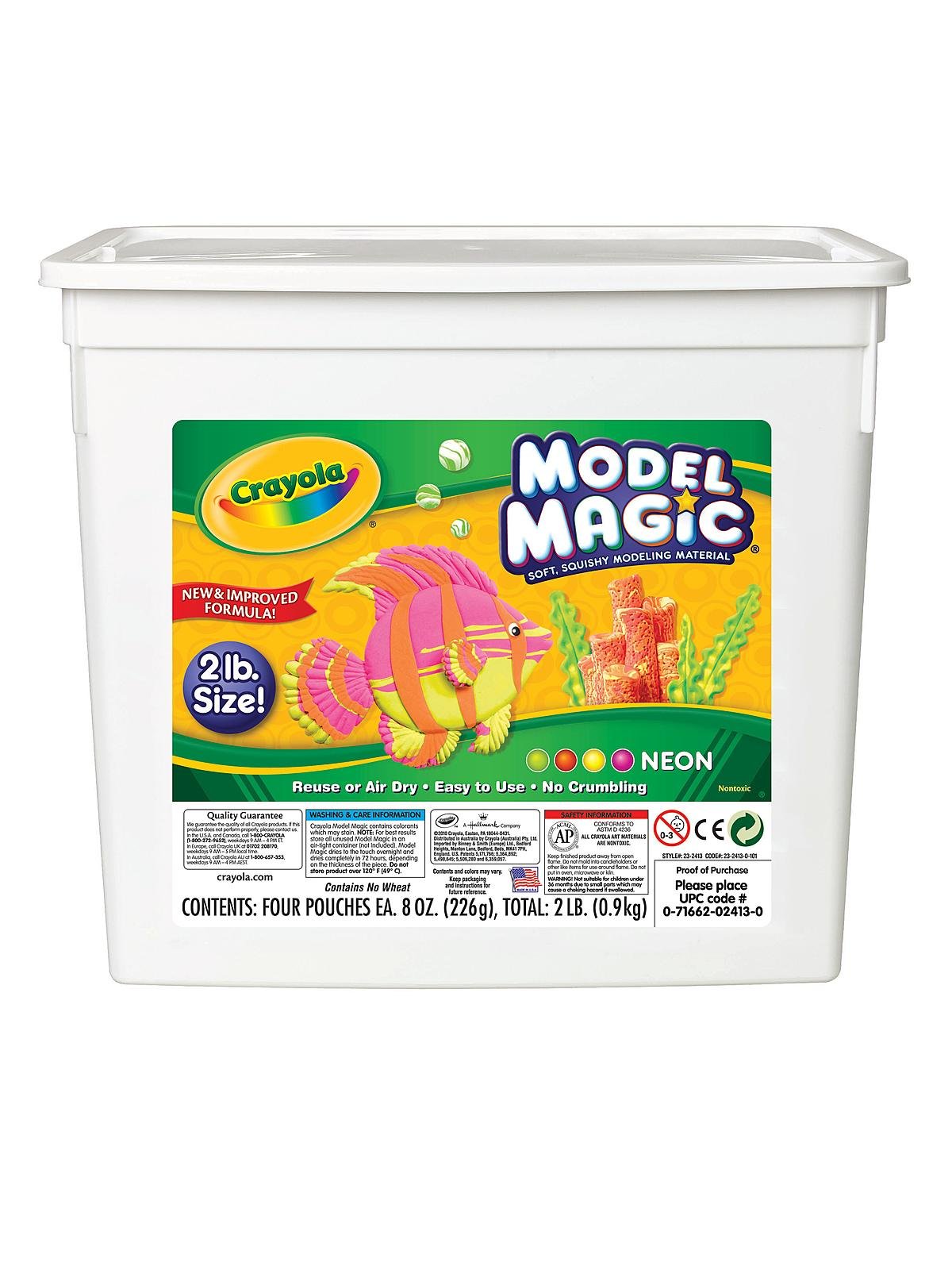 CRAYOLA Model Magic Bucket - Soft Modelling Compound, Kids Arts & Crafts, Ideal for Kids Aged 3+ & Model Magic Colour Bucket - Soft Modelling  Compound
