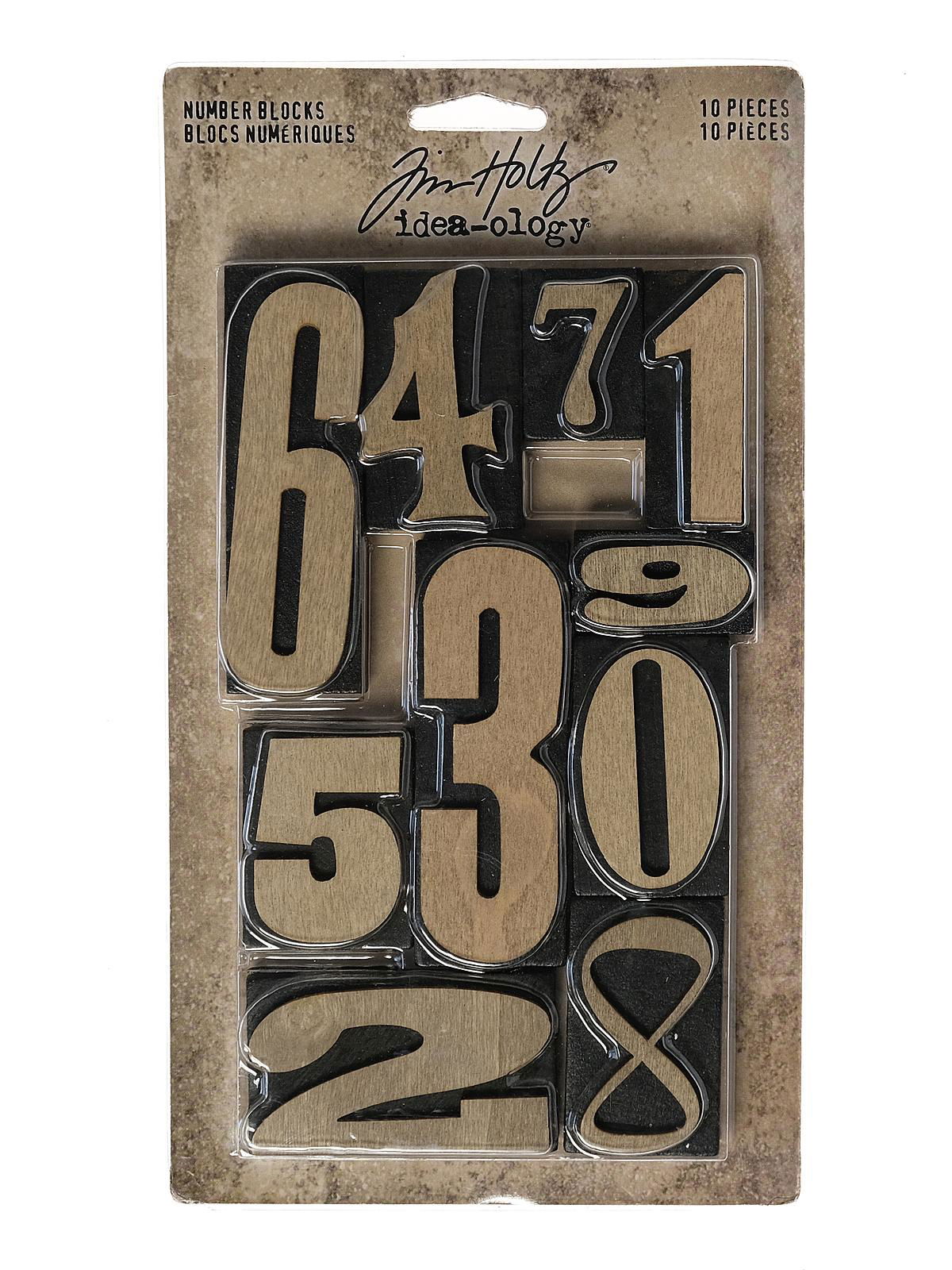 Vintage Wooden Number Blocks