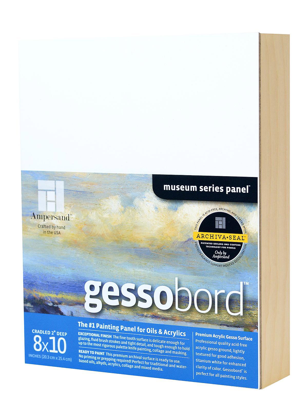 Ampersand Gessobord - 10 x 10, 1-1/2 Cradled