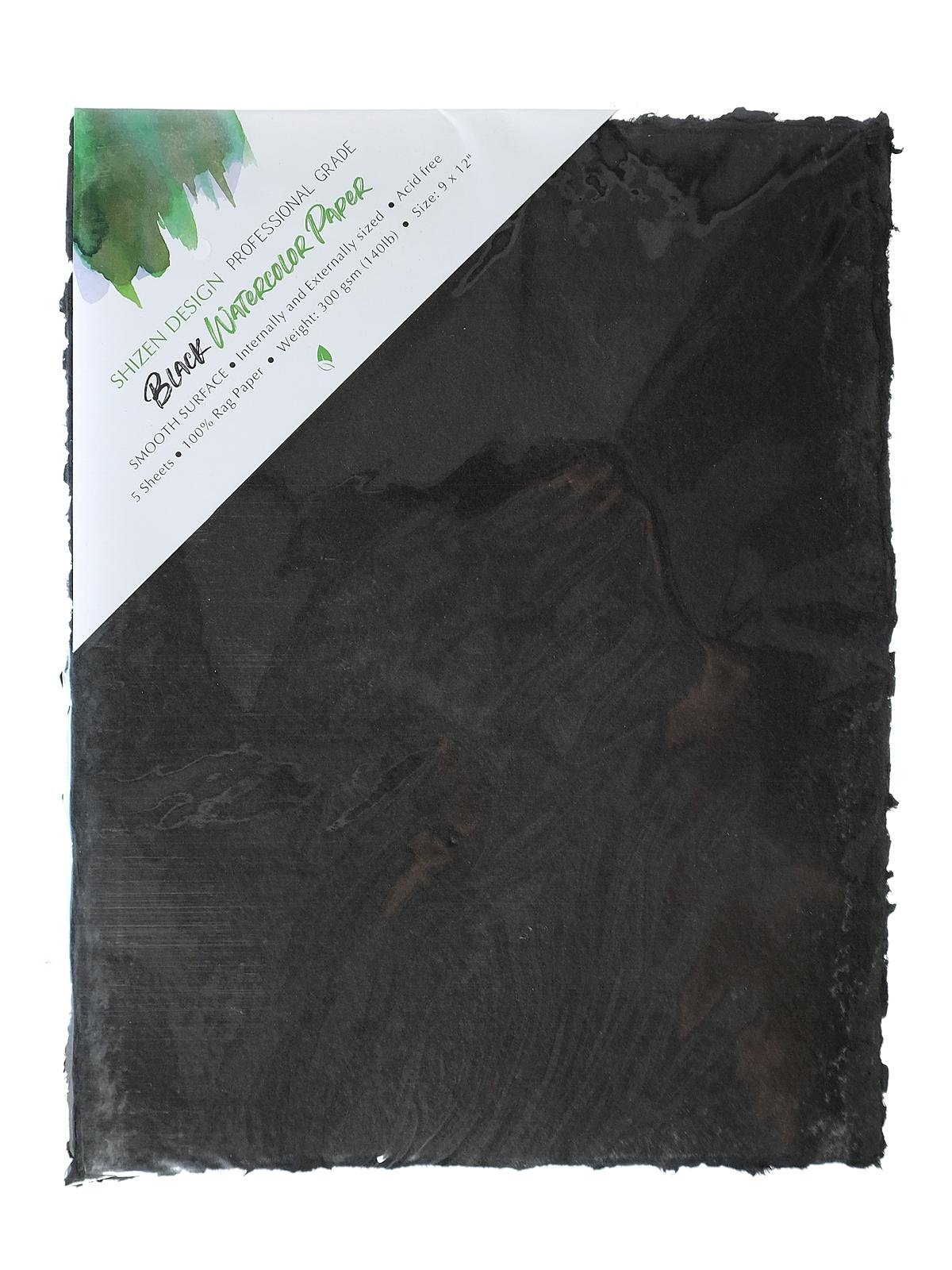 Handmade watercolor paper - black Linen, Paper & Foils