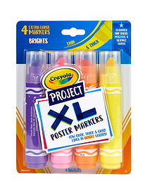 The Teachers' Lounge®  Project XL Poster Markers, Classic, 4 Per Pack, 3  Packs