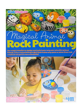 4M - KidzMaker Magical Animal Rock Painting - Kit