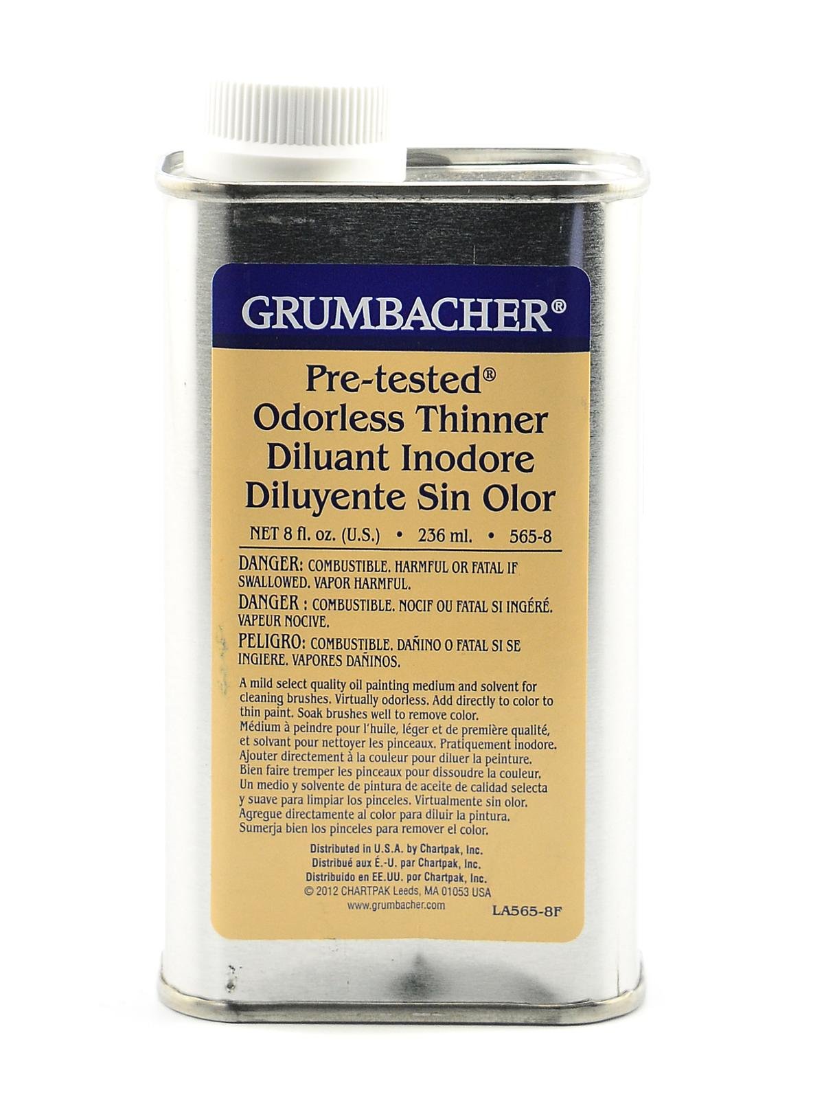 Grumbacher Pre-Tested Odorless Paint Thinner, 8 oz.