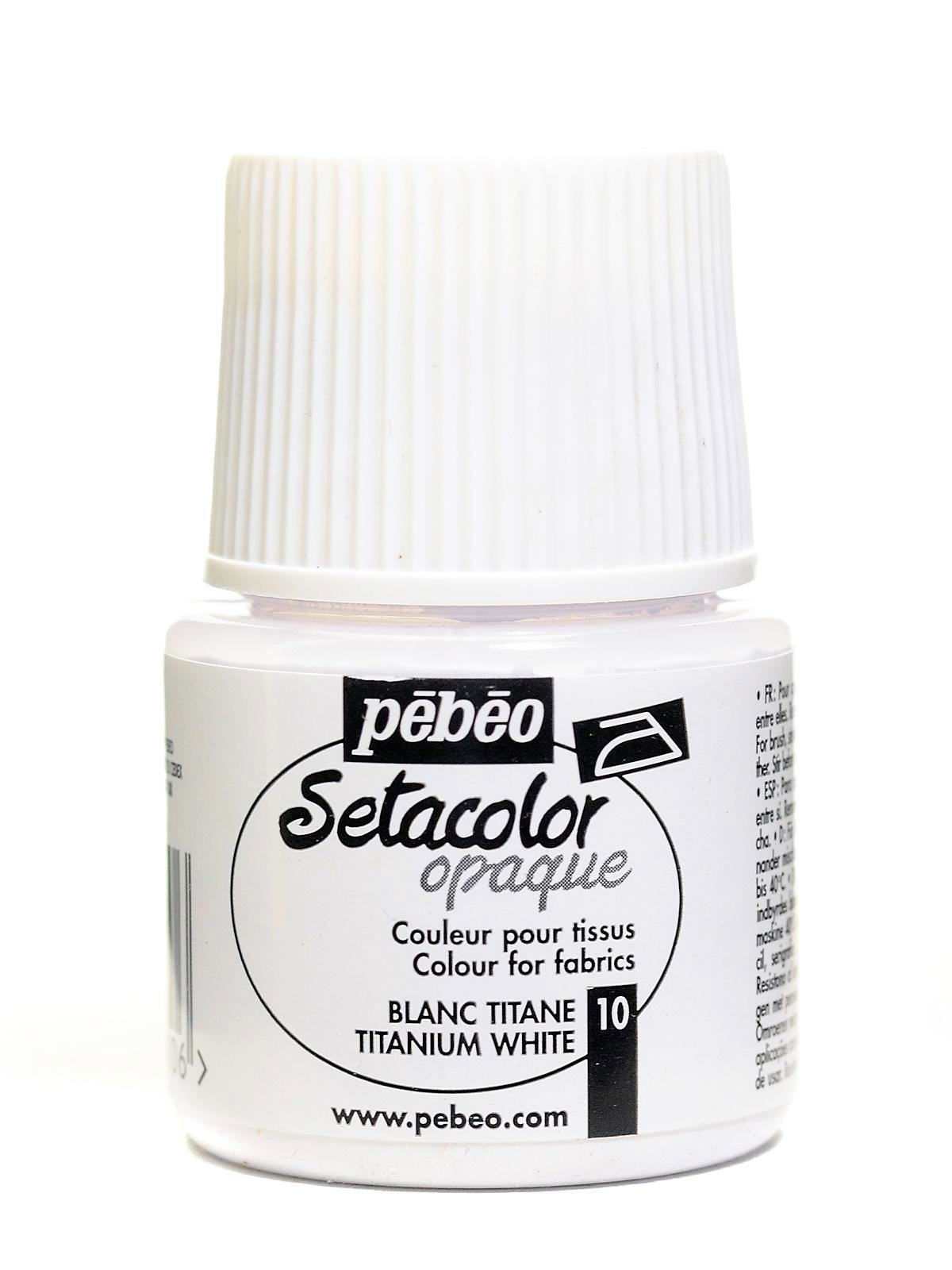  Pebeo Setacolor Opaque Fabric Paint 1-Liter Bottle, White