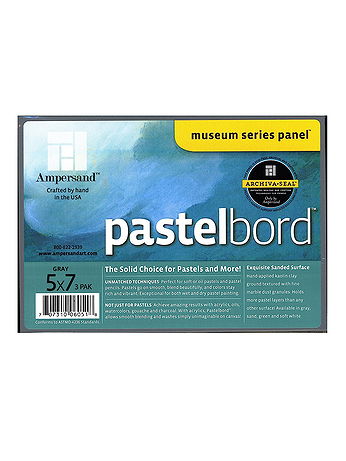 Ampersand - Pastelbord - 5 in. x 7 in., Gray, Pack of 3