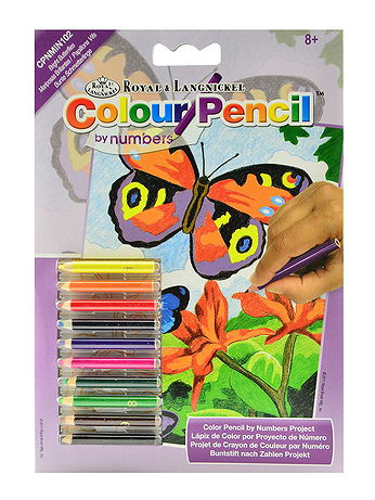 Royal & Langnickel - Mini Color Pencil By Number Kits - Bright Butterflies