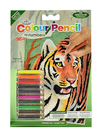 Royal & Langnickel - Mini Color Pencil By Number Kits - Jungle Tiger