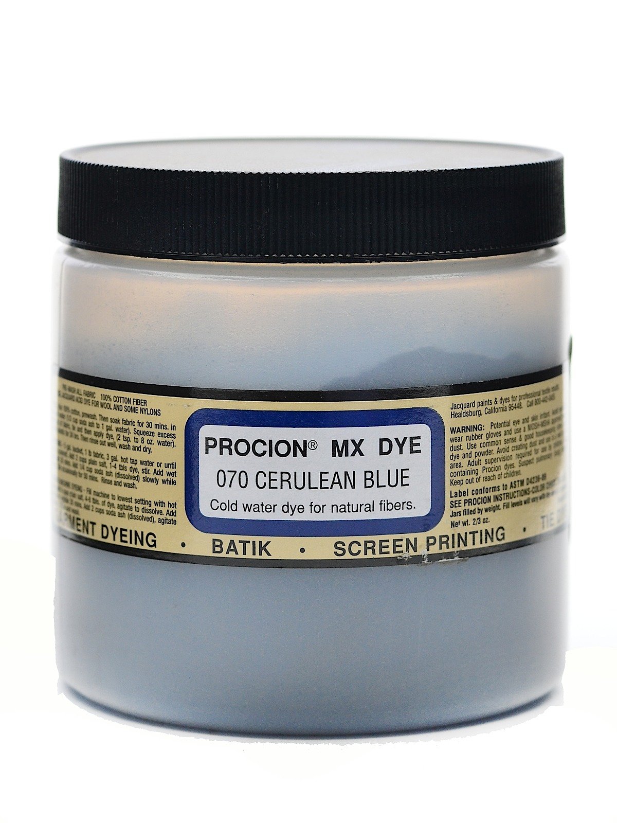 Jacquard Procion MX Fiber Reactive Cold Water Dye - Neutral Gray, 2/3 oz  jar 