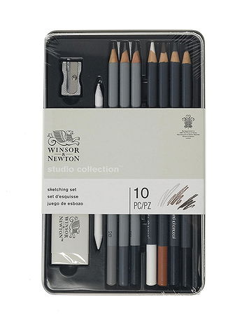 Winsor & Newton - Studio Collection Pencil Sets - Sketching Tin, 10 Pieces