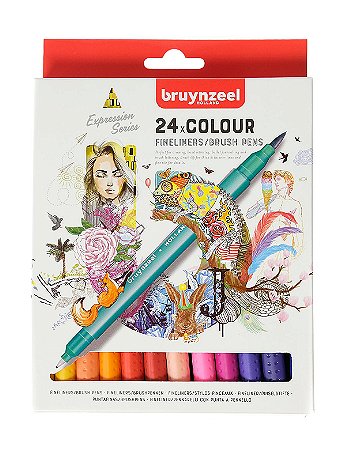 Bruynzeel - Fineliner Brush Pen Sets - Set of 24