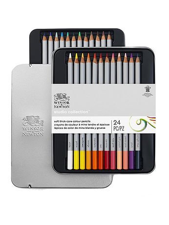 Winsor & Newton - Studio Collection Pencil Sets - Colour Tin, Set of 24