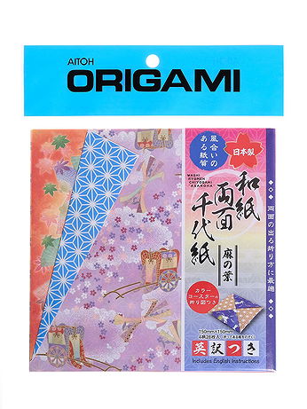 Aitoh - Origami Paper - 5.875 in. x 5.875 in., Geo/Seasons Double Sided, 28 Sheets