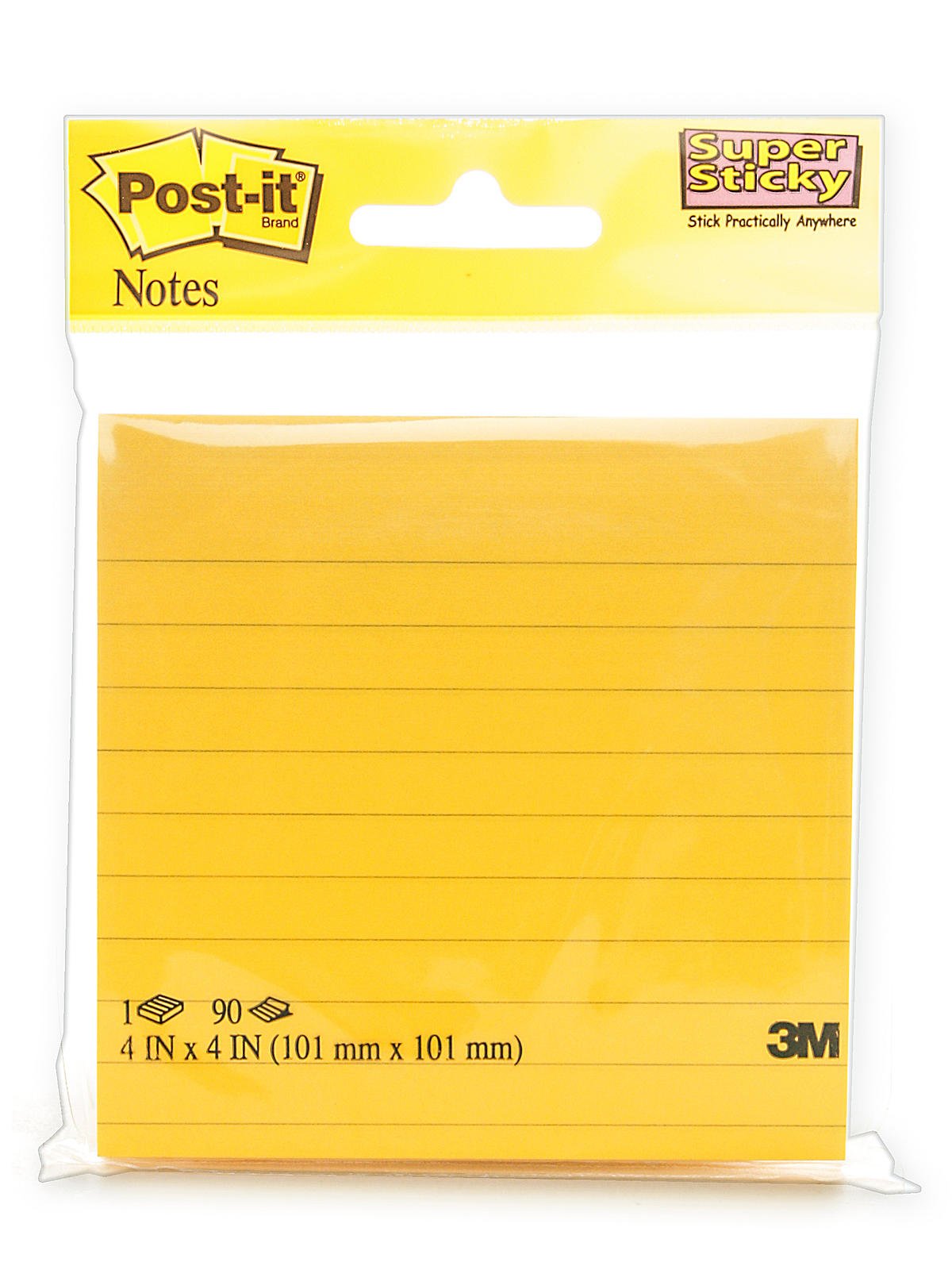 Post-it Super Sticky Notes 4490-SSMX, 4 in x 4 in (101 mm x 101 mm) Marrakesh/Rio de Janeiro Collection, 1 pad/pack, 90 sheets/pad