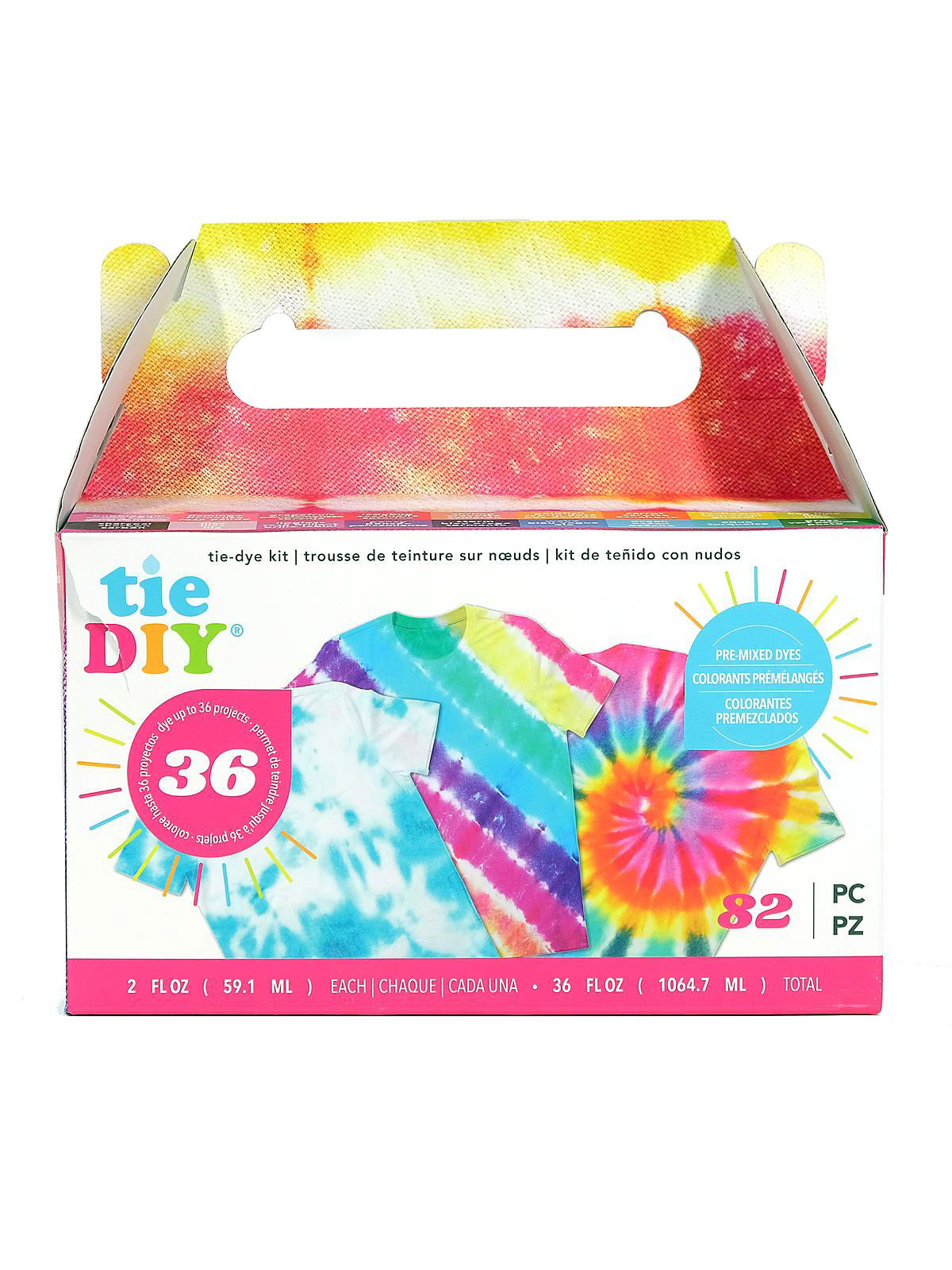 American Crafts Tie Dye Kit 4oz 76/Pkg - 12 Primary Colors