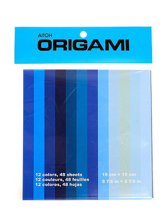 Aitoh - Origami Paper - 5.875 in. x 5.875 in., Shades of Blue, 48 Sheets